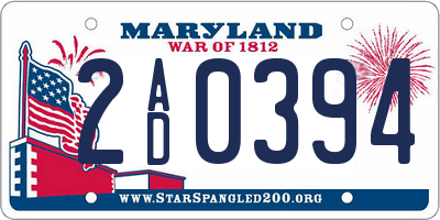 MD license plate 2AD0394