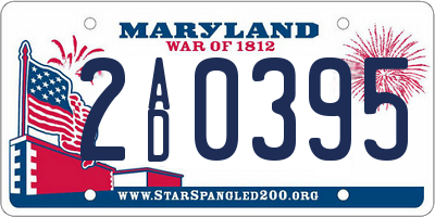 MD license plate 2AD0395