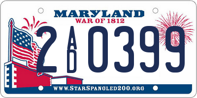 MD license plate 2AD0399