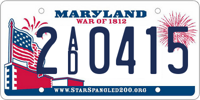 MD license plate 2AD0415