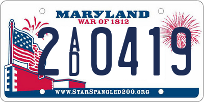 MD license plate 2AD0419