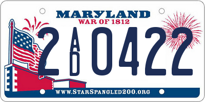 MD license plate 2AD0422