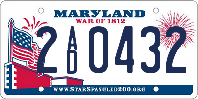 MD license plate 2AD0432