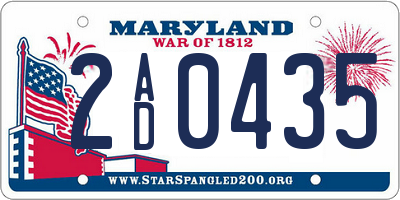MD license plate 2AD0435