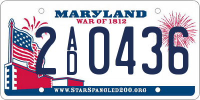 MD license plate 2AD0436