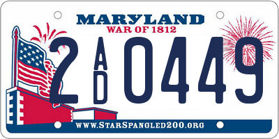 MD license plate 2AD0449