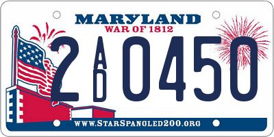 MD license plate 2AD0450