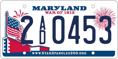 MD license plate 2AD0453
