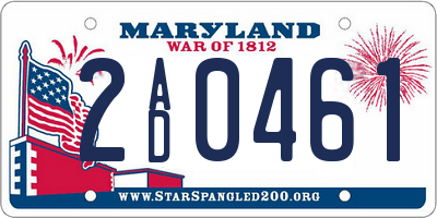 MD license plate 2AD0461