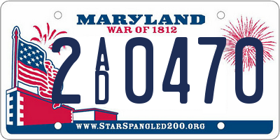 MD license plate 2AD0470