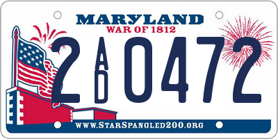 MD license plate 2AD0472