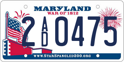MD license plate 2AD0475