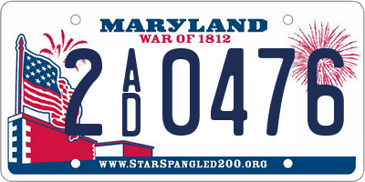 MD license plate 2AD0476