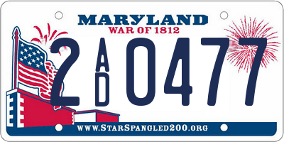 MD license plate 2AD0477