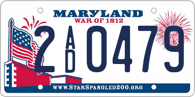 MD license plate 2AD0479
