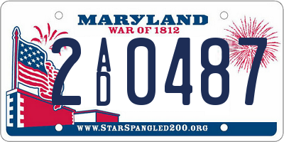 MD license plate 2AD0487