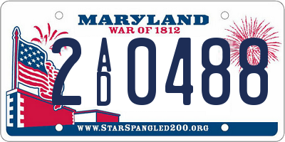 MD license plate 2AD0488