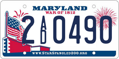 MD license plate 2AD0490