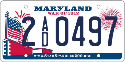 MD license plate 2AD0497
