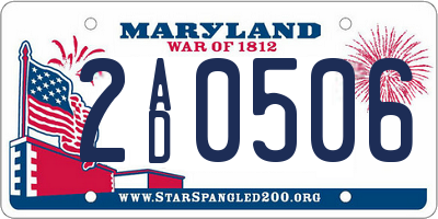 MD license plate 2AD0506