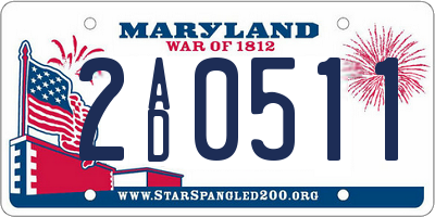 MD license plate 2AD0511
