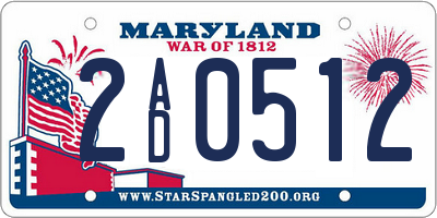 MD license plate 2AD0512
