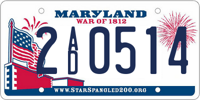 MD license plate 2AD0514