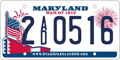 MD license plate 2AD0516