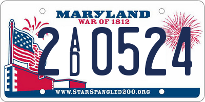 MD license plate 2AD0524