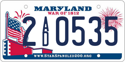 MD license plate 2AD0535