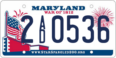 MD license plate 2AD0536