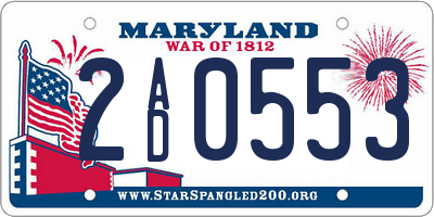 MD license plate 2AD0553