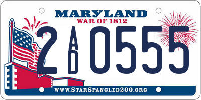 MD license plate 2AD0555