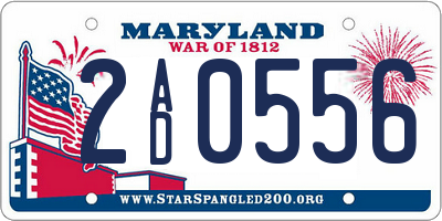 MD license plate 2AD0556