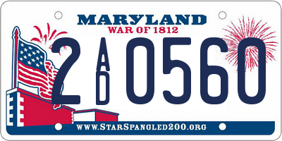 MD license plate 2AD0560