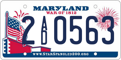 MD license plate 2AD0563