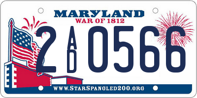 MD license plate 2AD0566