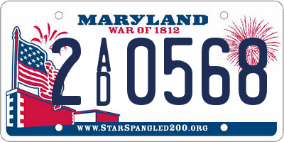 MD license plate 2AD0568