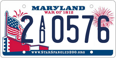 MD license plate 2AD0576
