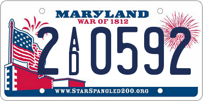 MD license plate 2AD0592