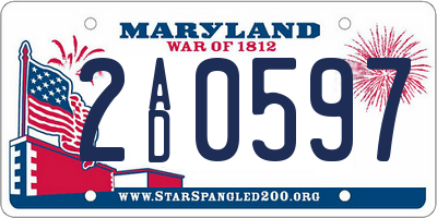MD license plate 2AD0597