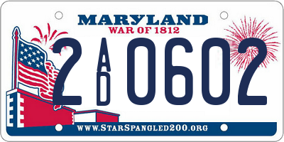 MD license plate 2AD0602