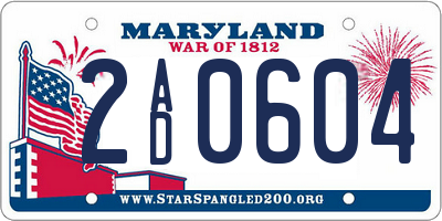 MD license plate 2AD0604