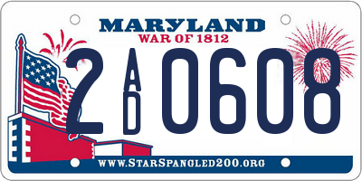 MD license plate 2AD0608