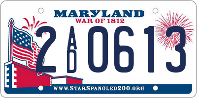 MD license plate 2AD0613