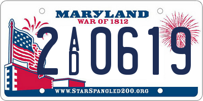 MD license plate 2AD0619