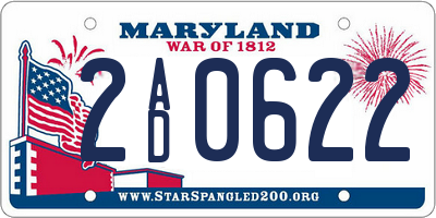 MD license plate 2AD0622