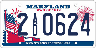 MD license plate 2AD0624