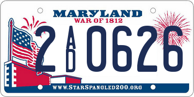 MD license plate 2AD0626