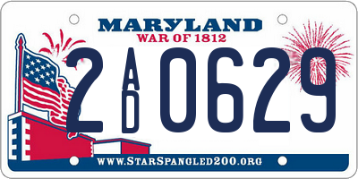 MD license plate 2AD0629